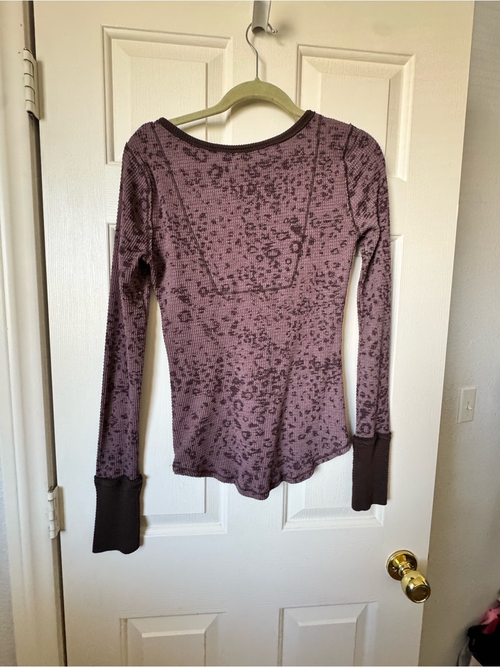 We The Free Mauve Ribbed Henley with Dark Trim - Picture 5 of 6
